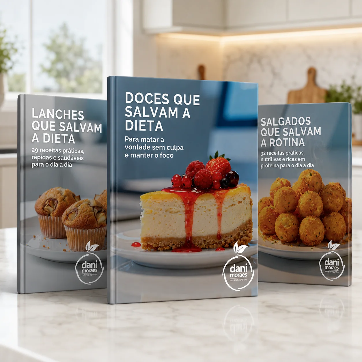 Os três e-books de receitas da Dani: lanches, doces e salgados